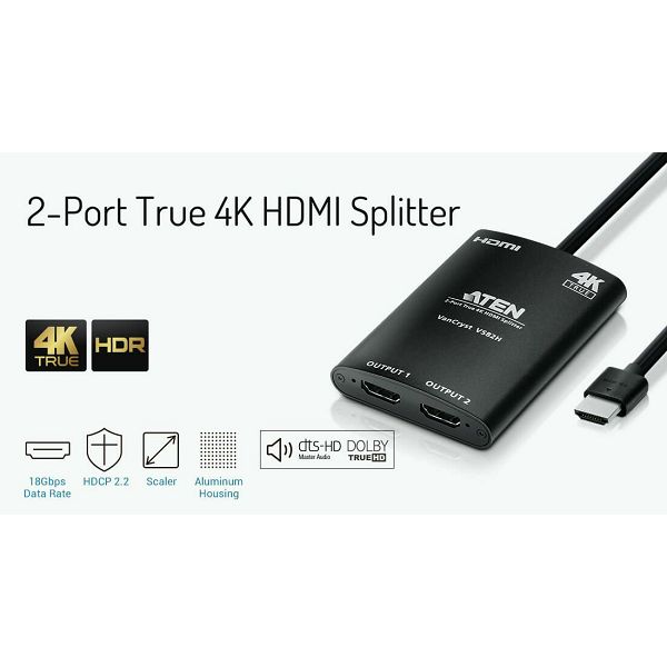 2-Port True 4K HDMI Splitter