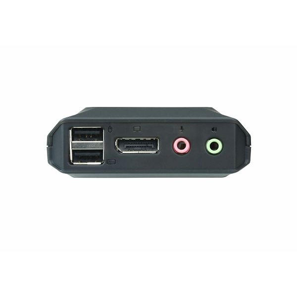 2-Port USB DisplayPort Cable KVM Switch with Remote Port Selector 