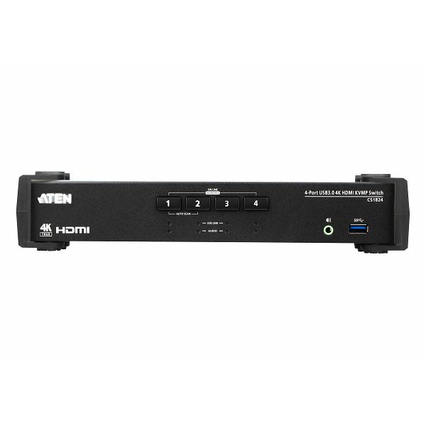 4-Port USB 3.0 4K HDMI KVMP™ Switch with Audio Mixer Mode