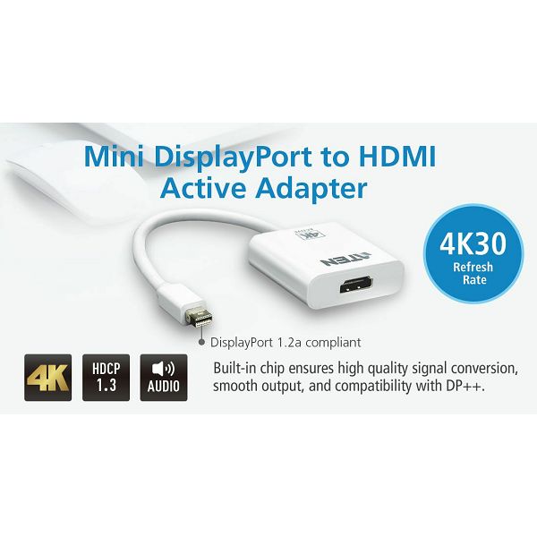 4K Mini DisplayPort to HDMI Active Adapter