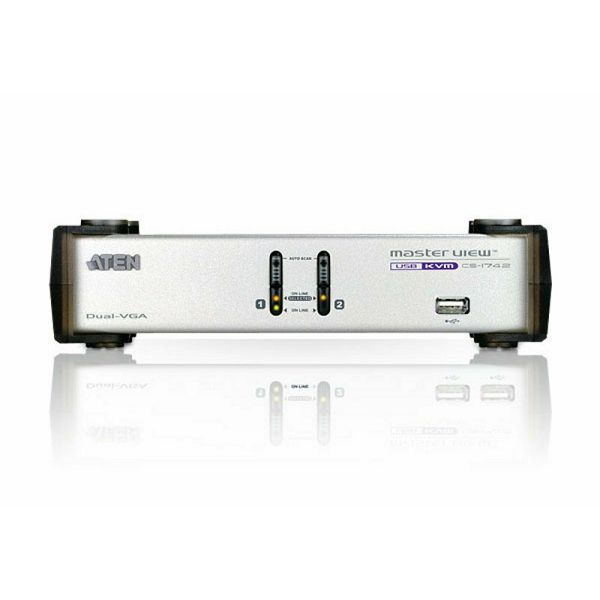 Aten CS1742, 2-Port USB VGA Dual Display/Audio KVMP™ Switch 
