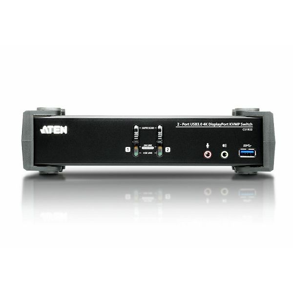 Aten CS1922, 2-Port USB 3.0 4K DisplayPort KVMP™ Switch (kabli vključeni) 