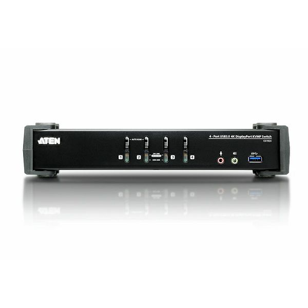Aten CS1924 4-Port USB 3.0 4K DisplayPort KVMP™ Switch (kabli vključeni)