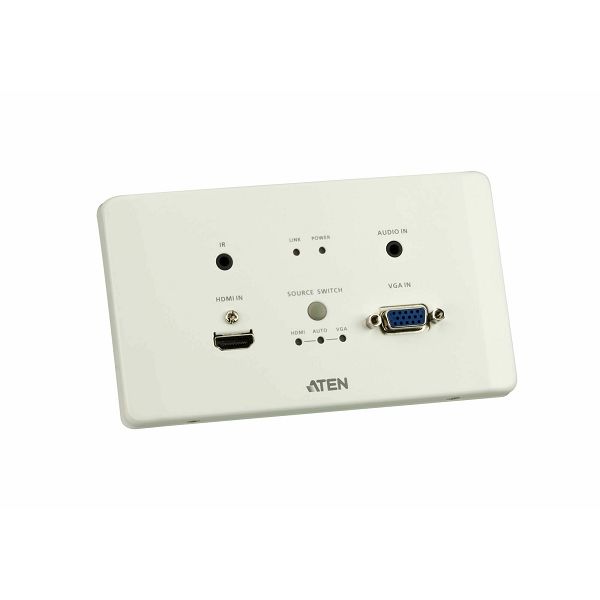 Aten VE2812EUT, HDMI & VGA HDBaseT oddajnik s stensko ploščo EU (4K @ 100m)