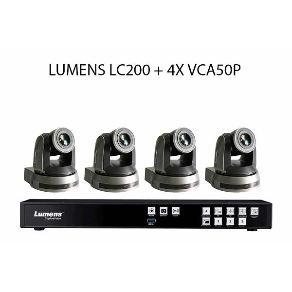Komplet za snemanje in distribucijo predavanj, sestankov ali dogodkov, LUMENS LC200 + 4xVCA50P