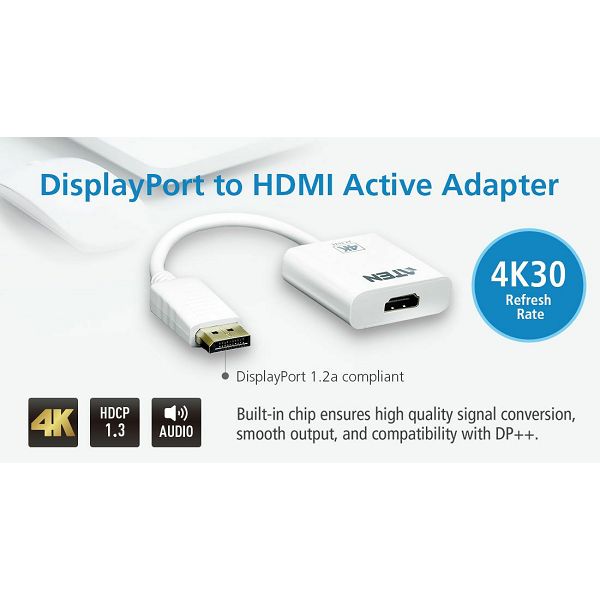 True 4K DisplayPort to HDMI Active Adapter