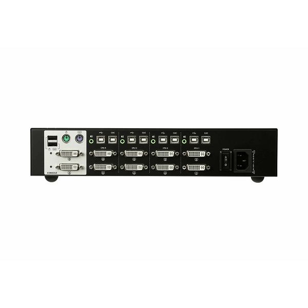 4-Port USB DVI z dvojnim zaslonom varno stikalo KVM (združljivo s PSS PP v3.0)