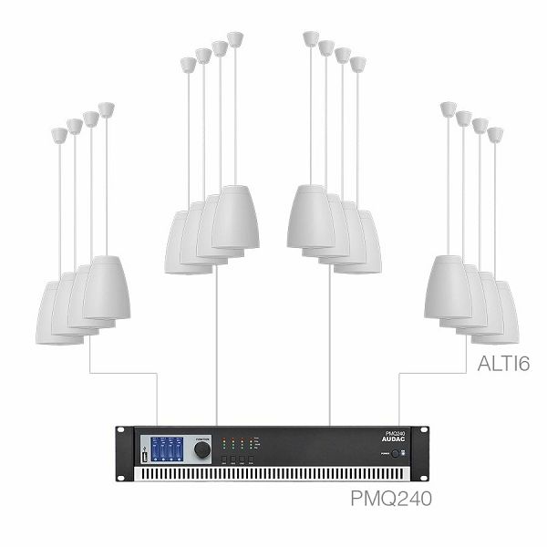 Komplet ozvočenja AUDAC LENTO6.16 - 16 x ALTI6 + PMQ240